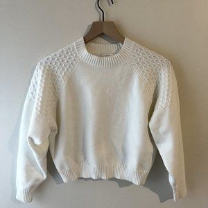 Lush White Cropped Sweater